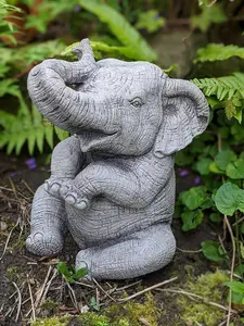 Stunning Trunk-Up Large Elephant Garden Ornament