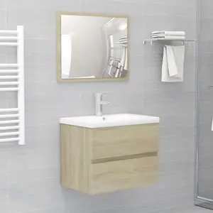 Berkfield 2 Piece Bathroom Furniture Set Sonoma Oak Engineered Wood