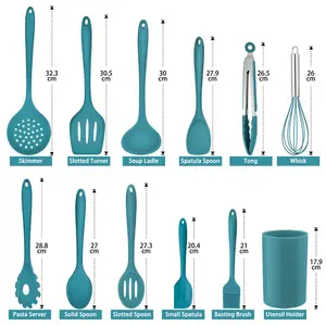 Ebern Designs Jaciya 12 Piece Cooking Utensil Set Dark Blue