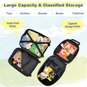 Costway 2PCS 12" 16" ABS Kids Suitcase Backpack Luggage Set School Travel Lightweight