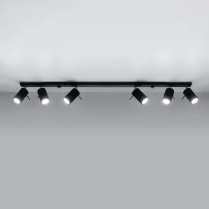 Ring Steel Black 6 Light Classic Ceiling Light