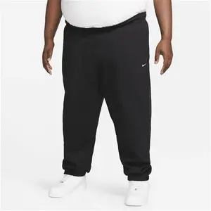 Nike Solo Swoosh Men's Fleece Trousers - Black - Cotton/Polyester