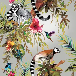 Holden Décor Statement Multicolour Metallic effect Lemur Smooth Wallpaper Sample