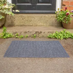 Nicola Spring Heavy Duty Dirt Trapper Door Mat - 60cm x 40cm - Grey - Pack of 2