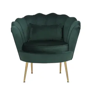 Velvet Bottle Green Daisy Accent Chair