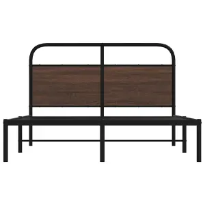 Berkfield Bed Frame Without Mattress 120x190 cm Small Double Brown Oak Engineered Wood