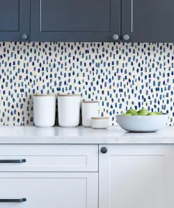 NuWallpaper SLW3701 Bindu Peel & Stick Wallpaper, Blue