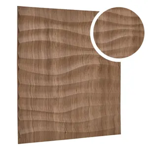 3D Wall Panels Adhesive Included - 6 Sheets Cover 16.15ft²(1.5m²) Interior Cladding Panels - Soft Wave Effect in Matt Wood