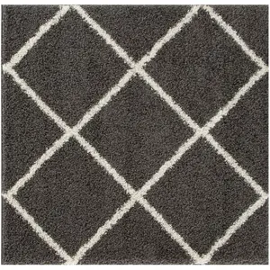 Myshaggy Collection Rugs Diamond Design in Dark Grey  383D