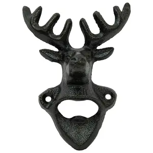 Woodside Cast Iron Deer Head Wall Mount Bottle Opener