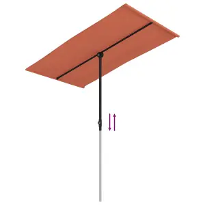 Berkfield Outdoor Parasol with Aluminium Pole 180x130 cm Terracotta