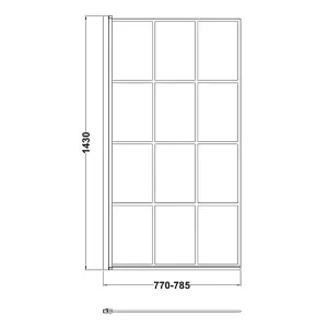 Dezine 6mm Straight Shower Bath Screen, Matt Black Framed