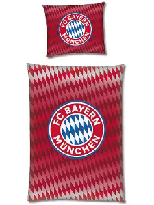 FC Bayern Munich Red Single 100% Cotton Duvet Cover Set - European Size