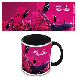 Squid Game Masked Men Inner Two Tone Mug Black/Pink/White (One Size)