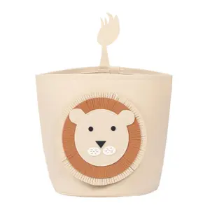 Storage Basket Toy Clothes Felt Shoe Kids Organiser Animal, Lion - Brown