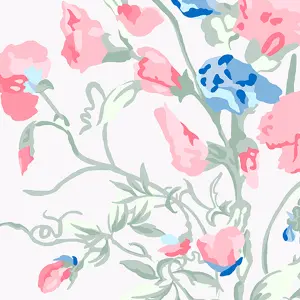 Laura Ashley Charlotte Coral Pink Floral Smooth Wallpaper Sample