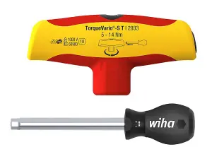 Wiha Torque Screwdriver T Handle TorqueVario 5 To 14Nm VDE Electrician 43177