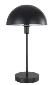 GoodHome Songor Modern Round Matt Black Eco halogen Table lamp