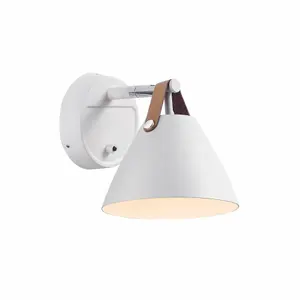 Nordlux DFTP Strap 15 Indoor Bedroom Living Dining Hallway Wall Light In White (Height) 17cm