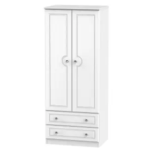 Stratford 2 Door 2 Drawer Wardrobe in White Ash (Ready Assembled)