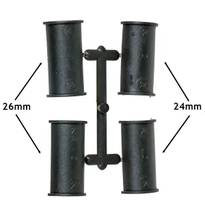 SPARES2GO Universal Reducing Kit for Brushcutter Trimmer 24mm 26mm Straight Shaft (Pack of 4)