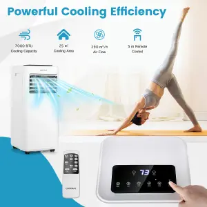 Costway 7000 BTU Portable Air Conditioner 5-in-1 Cooling Heating Fan Dehumidifier WIFI