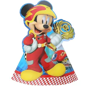 Disney Roadster Die Cut Mickey Mouse Party Hats (Pack of 6) Multicoloured (One Size)