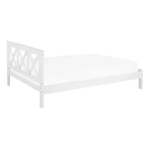 Wooden EU Double Size Bed White TANNAY