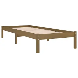 Berkfield Bed Frame Honey Brown Solid Wood Pine 100x200 cm