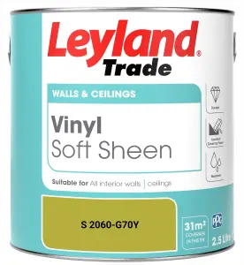 Leyland Trade Vinyl Soft Sheen Walls & Ceilings Emulsion Paint (S 2060-G70Y) - 2.5L