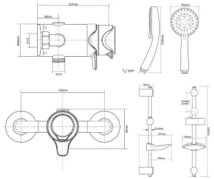 Triton Dene Dual Control Mixer Shower Concentric Thermostatic Exposed Chrome