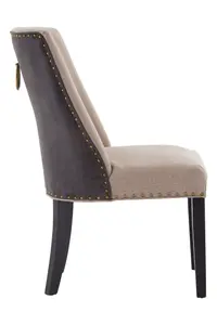 Elegant Beige Leather Effect Dining Chair, Modern Design Dining Chair For Dining Table, Luxury Dining Chair