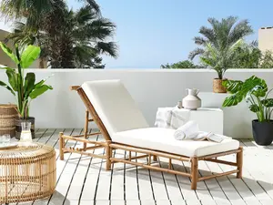 Sun Lounger Wood Light Wood LIGURE