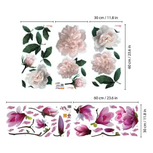 Walplus Large Magnolia With Roses Wall Stickers Mural Decal Room Décor