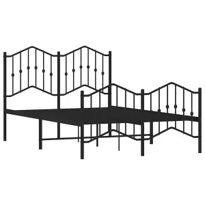 Berkfield Metal Bed Frame without Mattress with Footboard Black 120x190cm