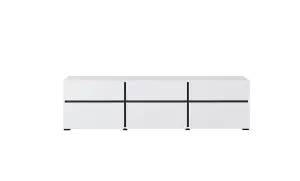 Kross 41 TV Cabinet in White - W1800mm H480mm D400mm Contemporary Minimalist