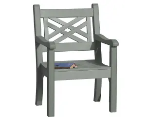 Winawood Speyside Wood Effect Armchair - Stone Grey