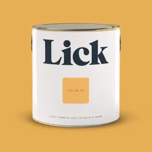 Lick Yellow 02 Eggshell Emulsion paint, 2.5L