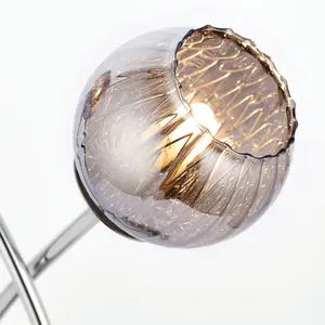 Touch On/Off Table Lamp Chrome & Smoke Mirror Glass Shade Pretty Bedside Light