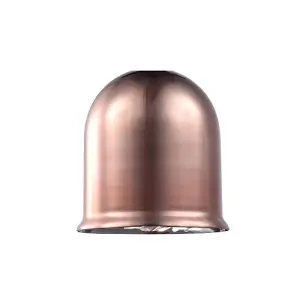 Contemporary Bell Shaped Copper Plated Glass Pendant Light Shade with Lower Rim