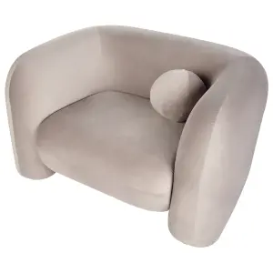 Beliani Retro Armchair LEIREN Velvet Taupe