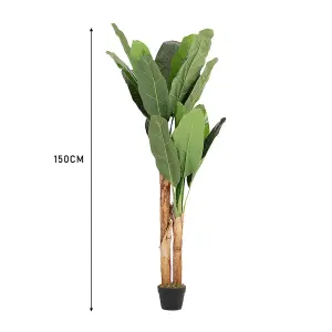 Artificial Plant House Plant Fake Garden Plant Banana Tree in Black Pot 150 cm