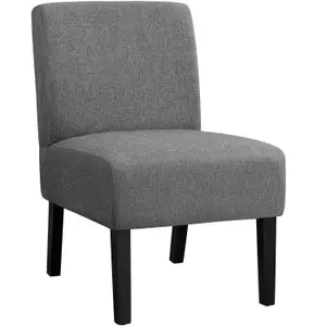 Yaheetech Upholstered Accent Chair with Rubberwood legs - Grey