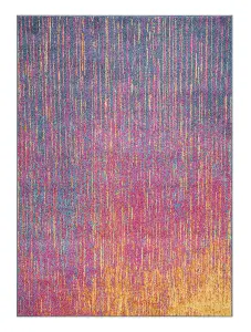 MultiColoured Luxurious Modern Abstract Dining Room Rug-160cm X 221cm