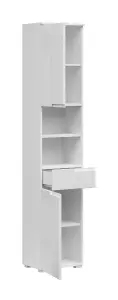 Tall Bathroom Cabinet Storage Drawer Unit Freestanding Tallboy White Gloss Spice