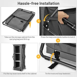 Costway 3 Tier Folding Pop-Up Cupboard Compact Camping Storage Cabinet w/ Carrying Bag X-Large Size
