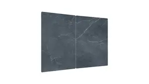 ALLboards Glass Chopping Board ANTHRACITE MARBLE 2 Set 52x30cm Cutting Board Splashback Worktop Saver for Kitchen Hob Protection