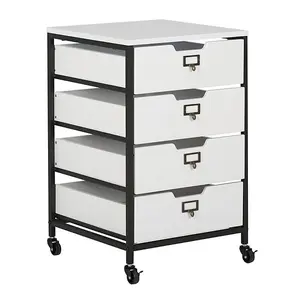 4 Drawer Mobile Storage Organizer In Charcoal / White