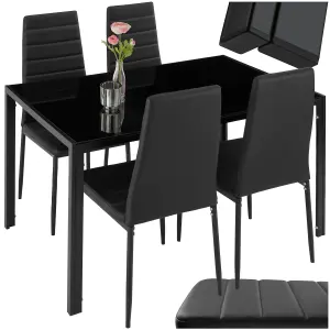 Dining Table and Chairs Berlin - dining table & 4 chairs - black