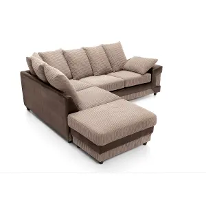 Dino Corner Sofa in Brown Left Facing